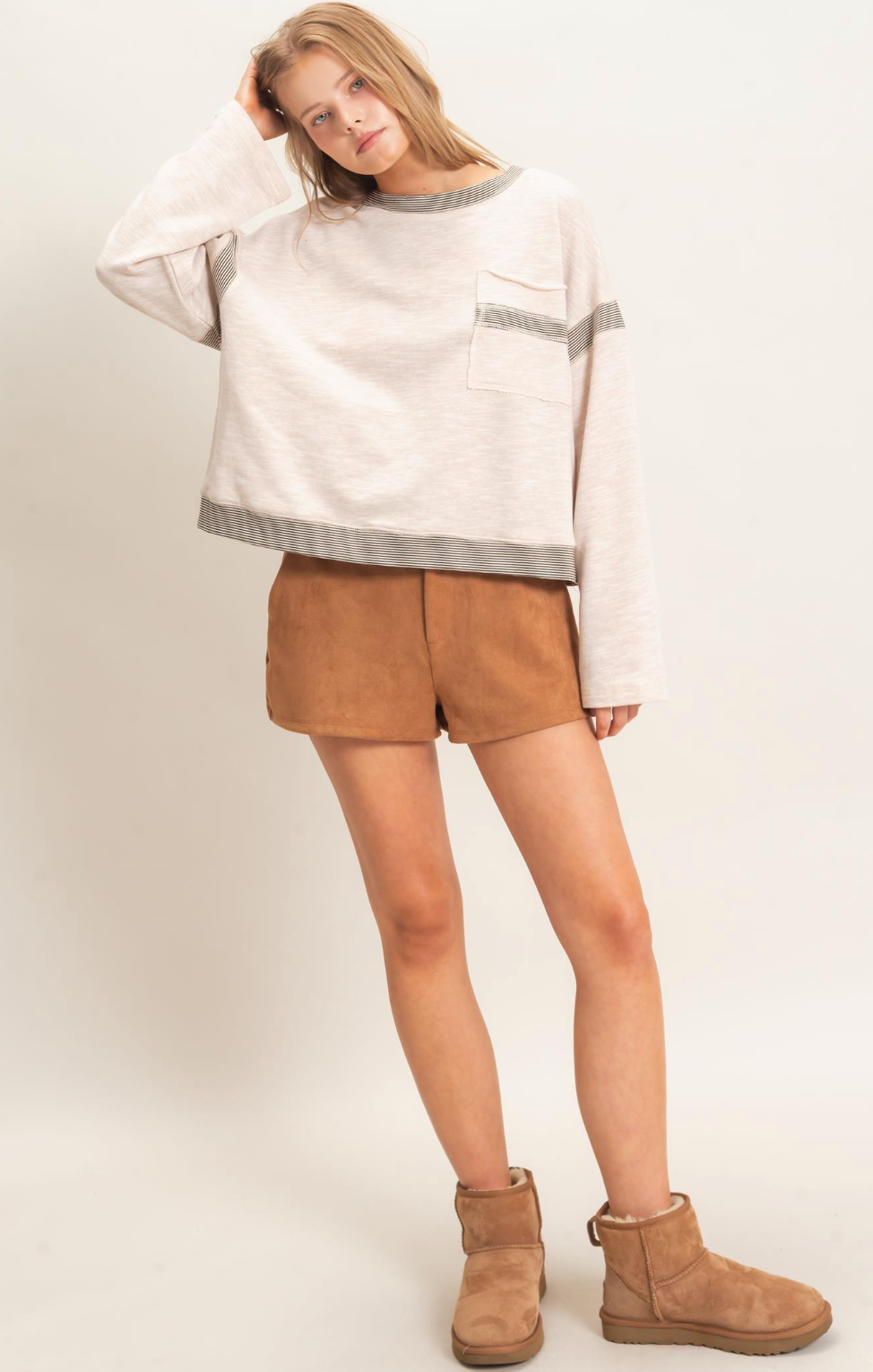 Oat Milk Latte Contrast Top