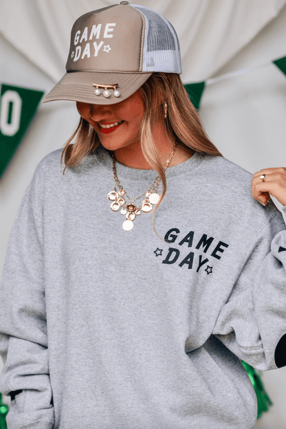 Game Day Football Lt Gray Sweatshirt