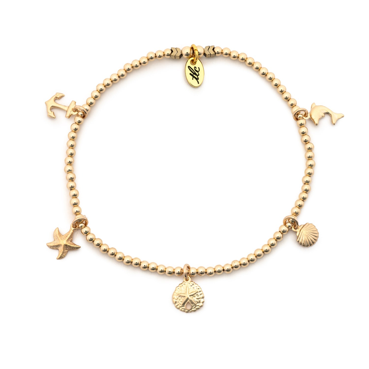 Seaside - Gold Filled Charmed Anklet