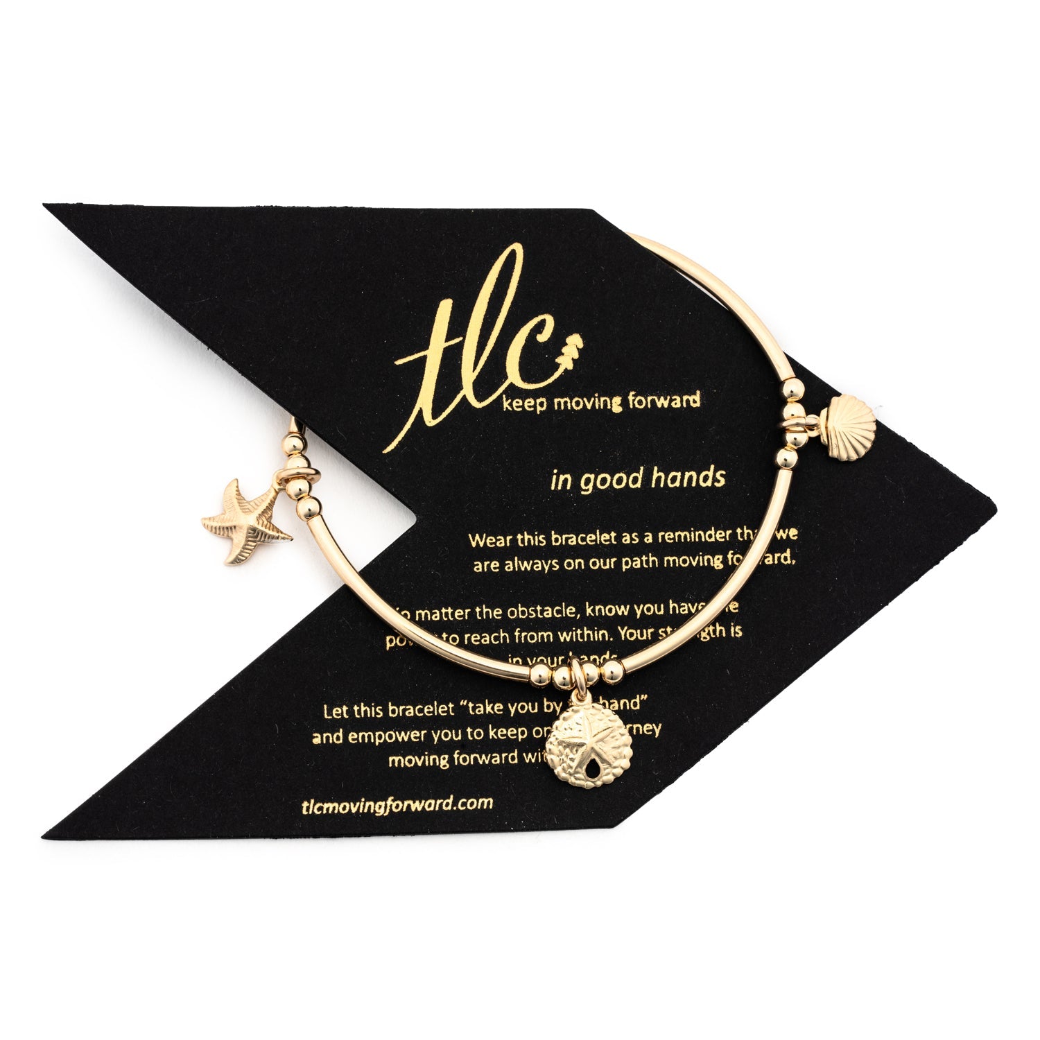 Seaside - Gold Filled Charmed Stretch Bangle