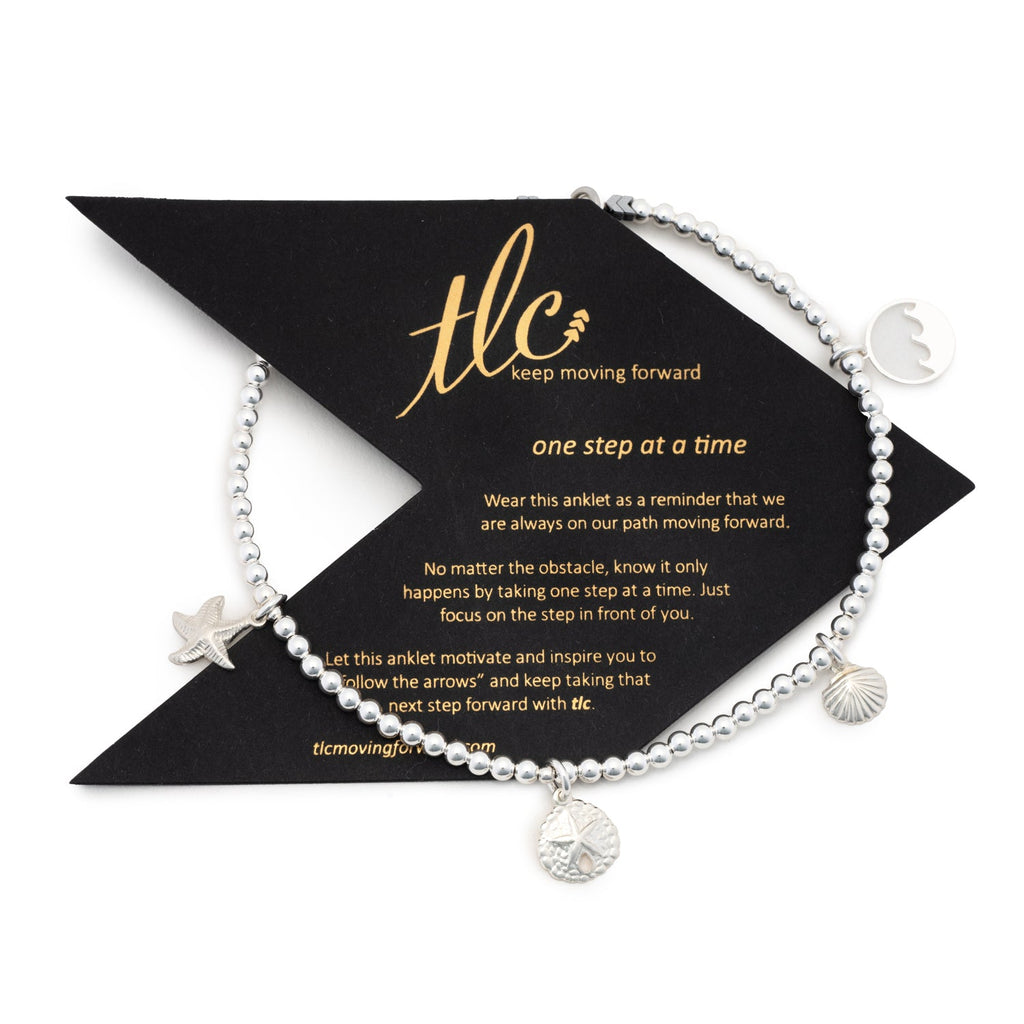Seaside - Sterling Silver Charmed Anklet
