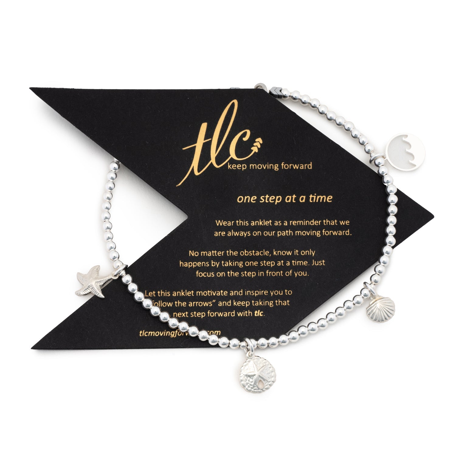 Seaside - Sterling Silver Charmed Anklet