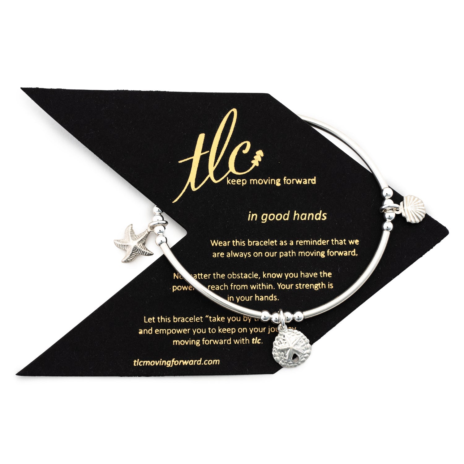 Seaside - Sterling Silver Charmed Stretch Bangle