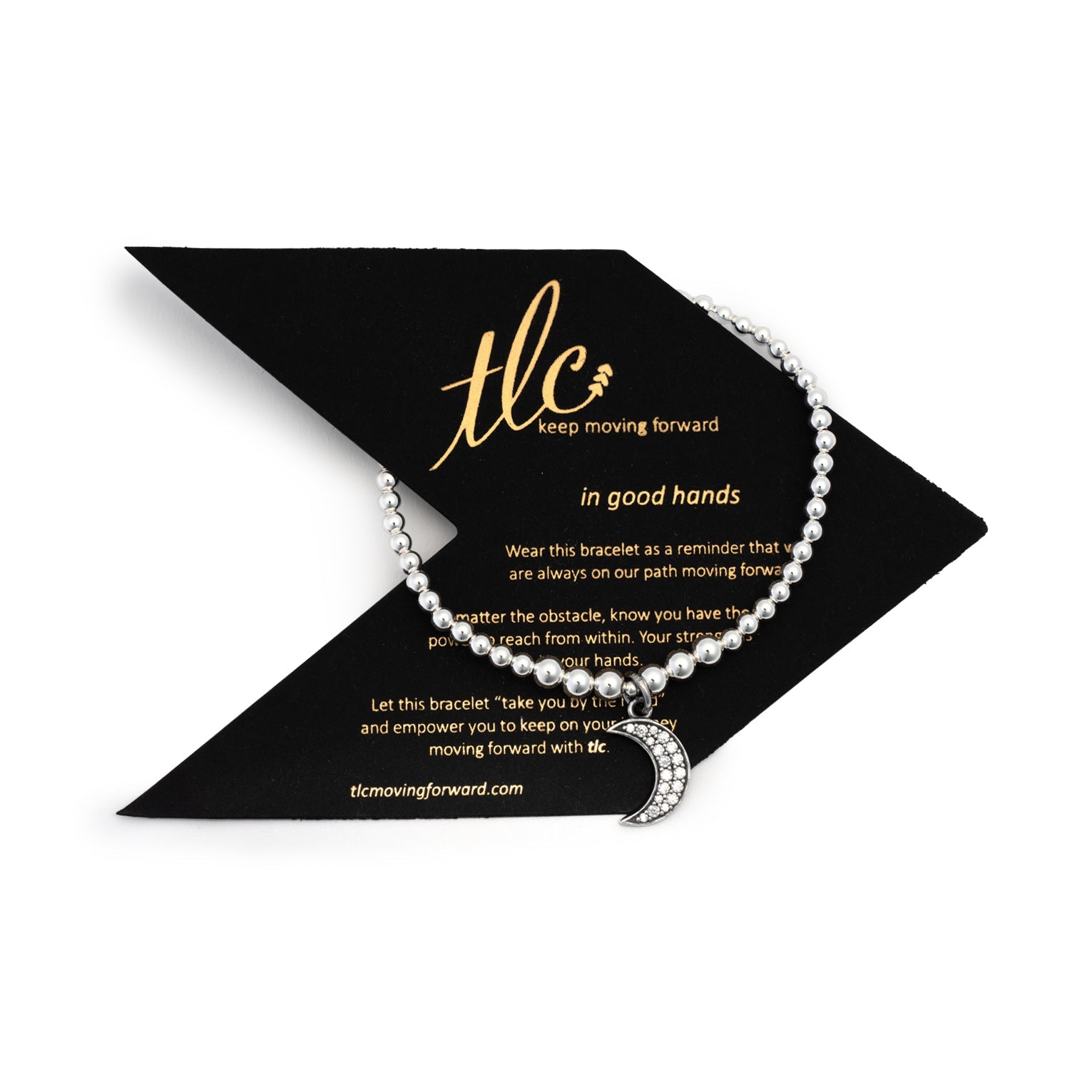 Sparkled Moon Charm Bracelet - Sterling Silver