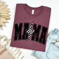 Checkered Lightning Bolt Mama Graphic Tee