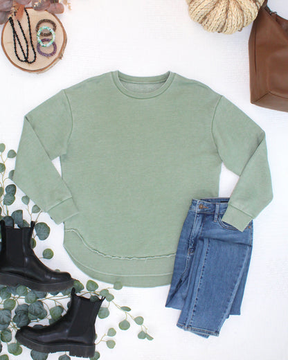 Vintage Wash Pullover - Olive