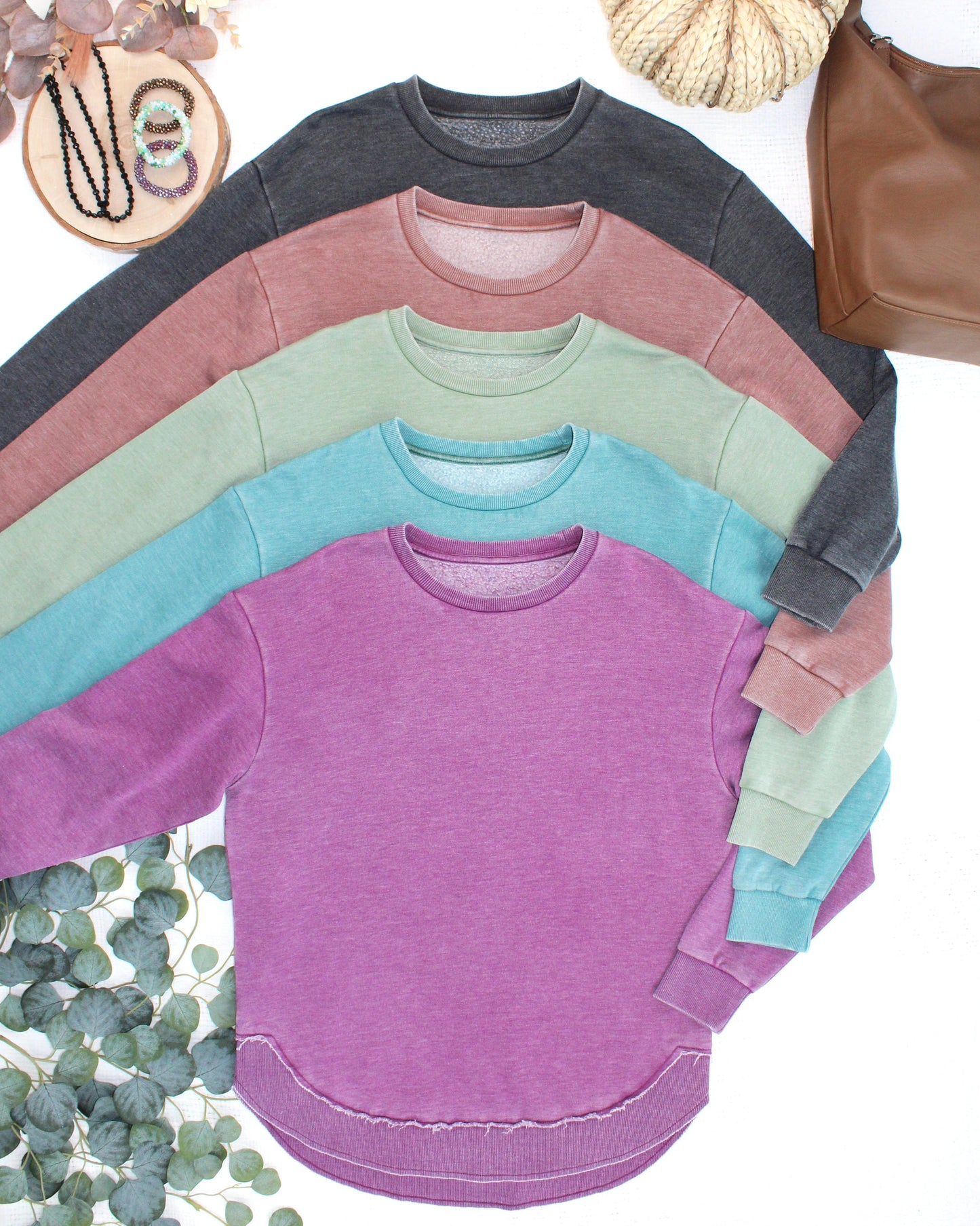 Vintage Wash Pullover - Brown