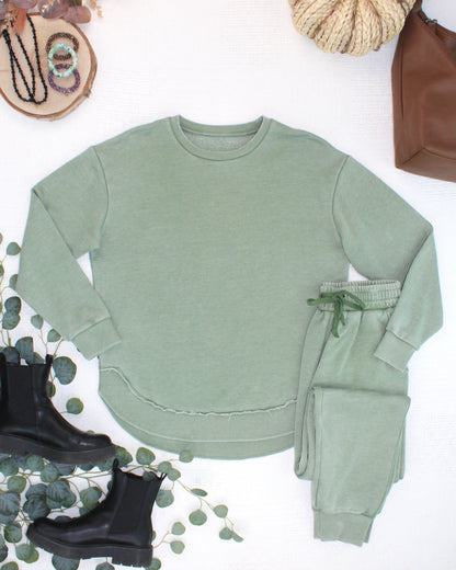 Vintage Wash Joggers - Olive