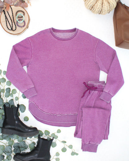 Vintage Wash Joggers - Purple