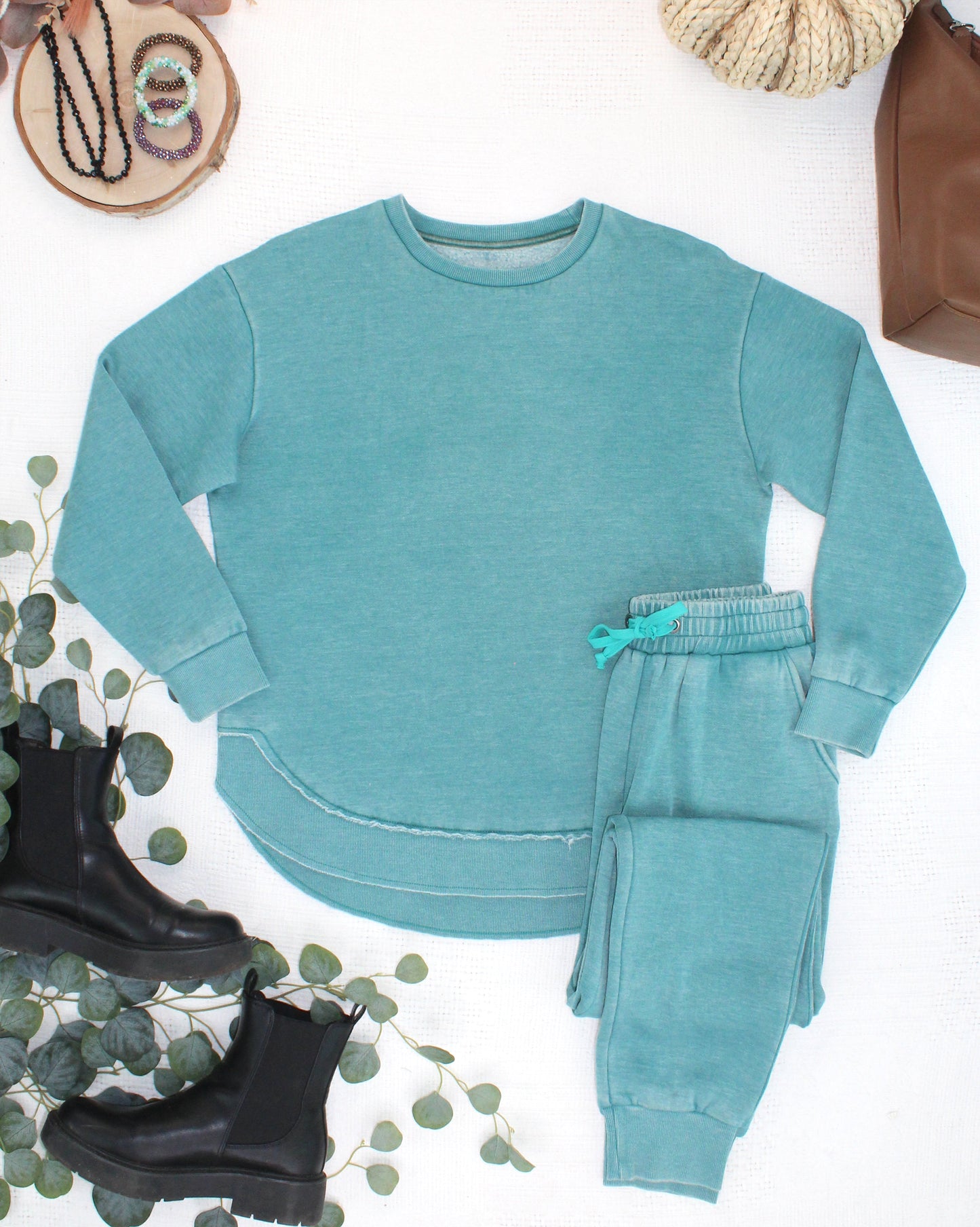 Vintage Wash Pullover - Teal