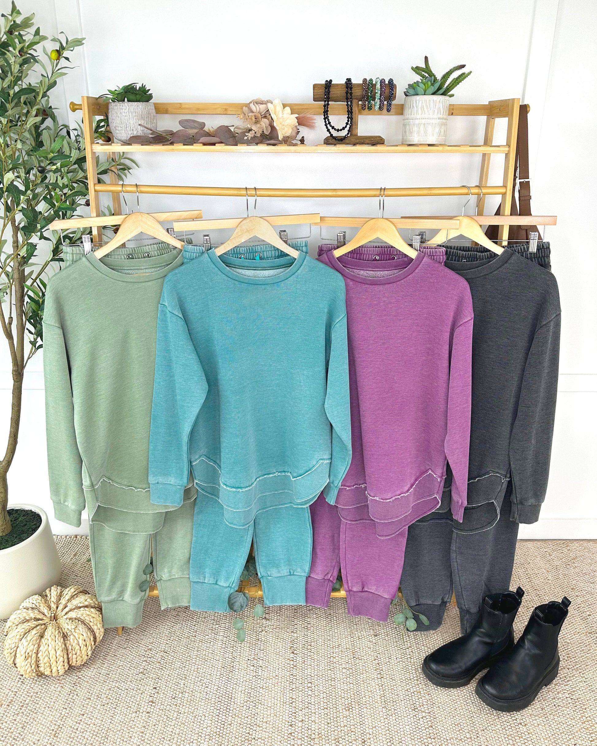 Vintage Wash Joggers - Teal