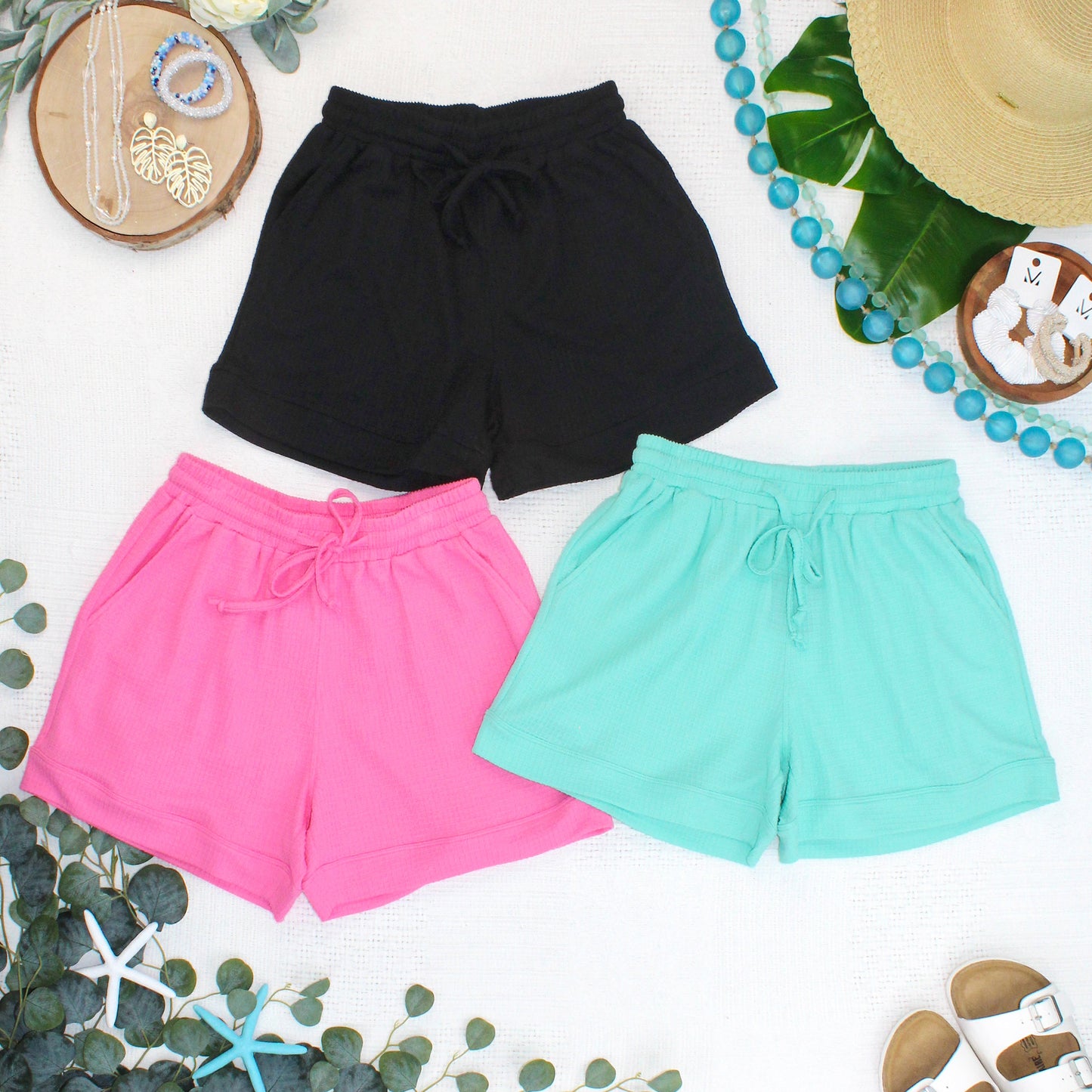 Weslie Waffle Shorts - Pink