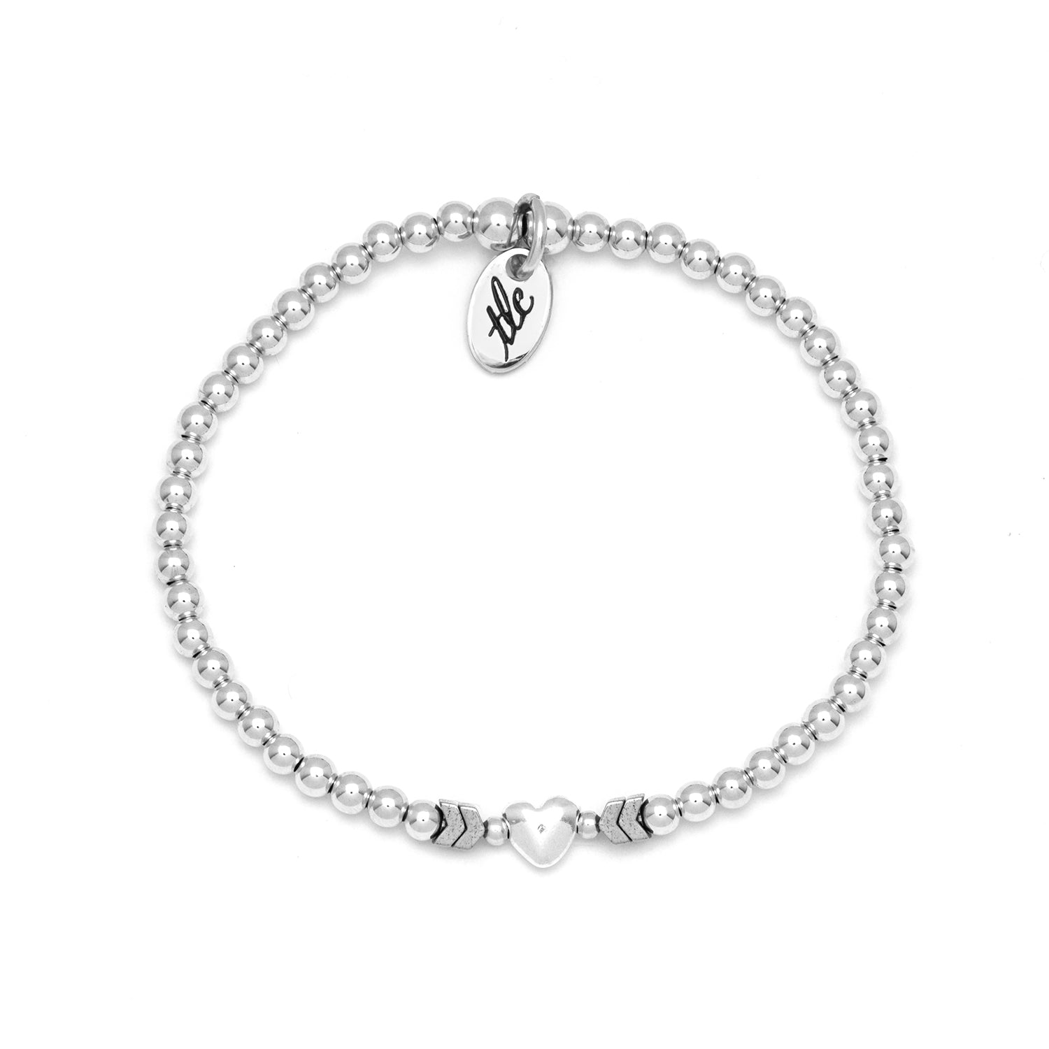 Heart to Heart - Mama & Mini Sterling Silver Stretch Bracelet