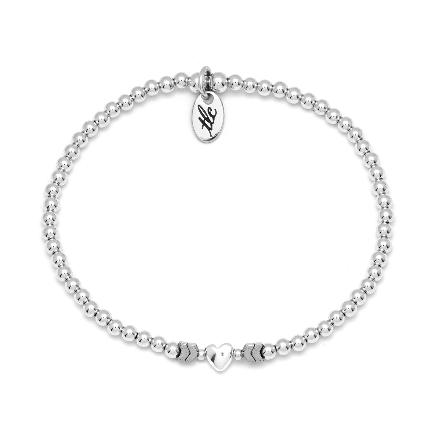 Heart to Heart - Mama & Mini Sterling Silver Stretch Bracelet
