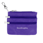 Purple - (3) Zippered Pouch (Hardware: Silver)