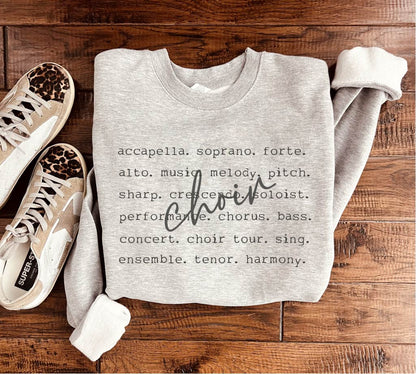 Choir Words Sweatshirt in Two Colors
