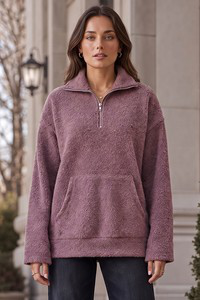 Sloane Mauve Quarter Zip Pullover