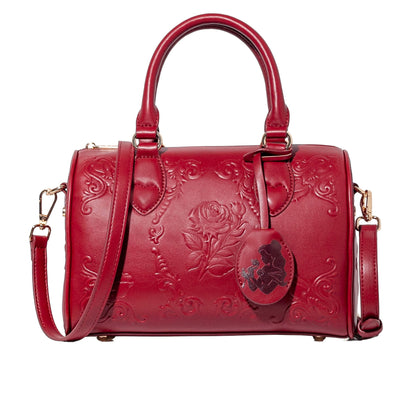 Disney Belle Gilded Ballroom Bowler Bag Midsize Deep Red