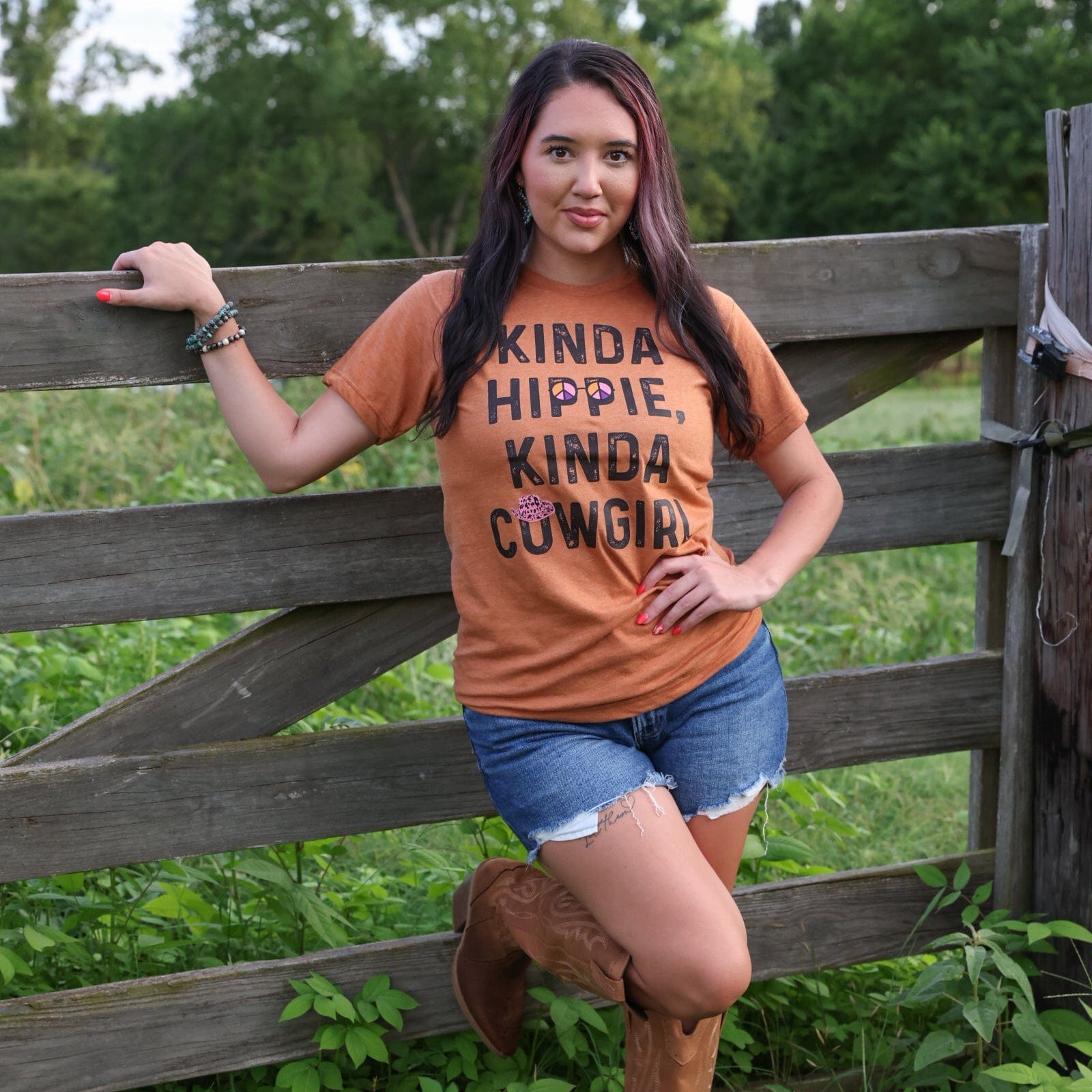 FestiviTees Women - Apparel - Shirts - T-Shirts Kinda Hippie Kinda Cowgirl Soft Graphic Tee