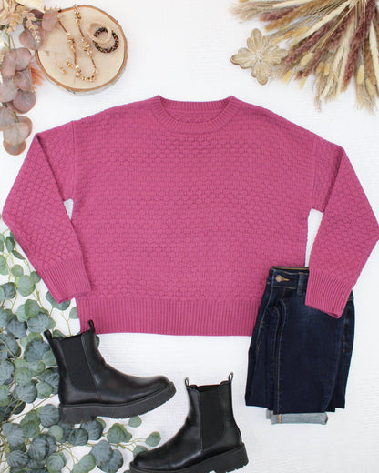 Gianna Pullover Sweater - Raspberry