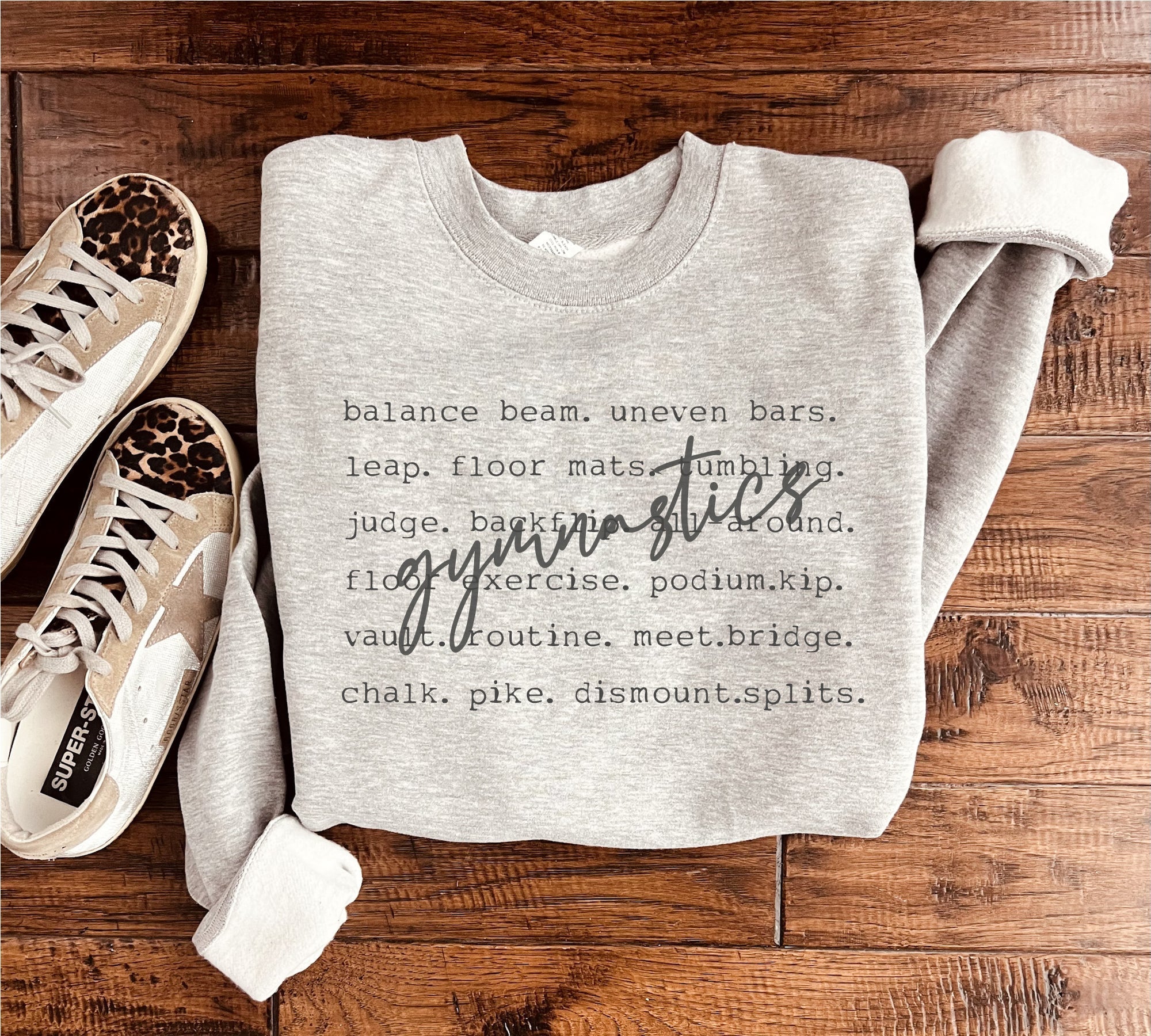 Gymnastics Words Sweatshirt in Two Colors