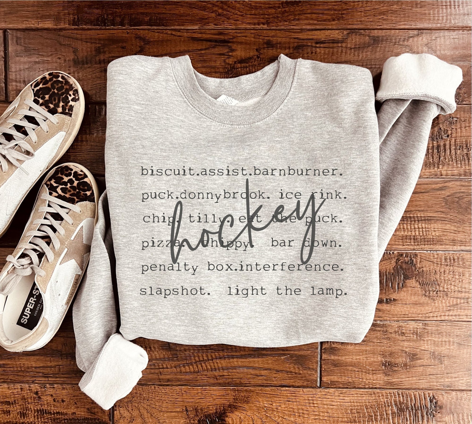 Hockey Words Sweatshirt in Two Colors