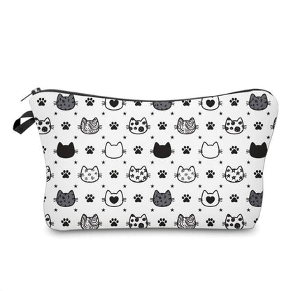 Pouch - Cats, Black & White Heads