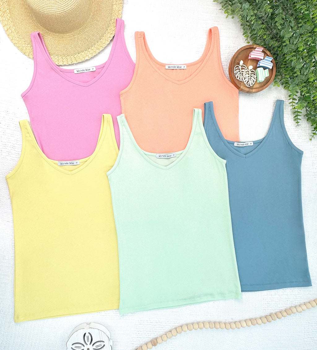 Kennedy Tank - Dusty Blue