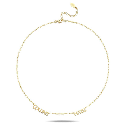 Custom Cherish Mini Paperclip Chain Necklace - Water Resistant