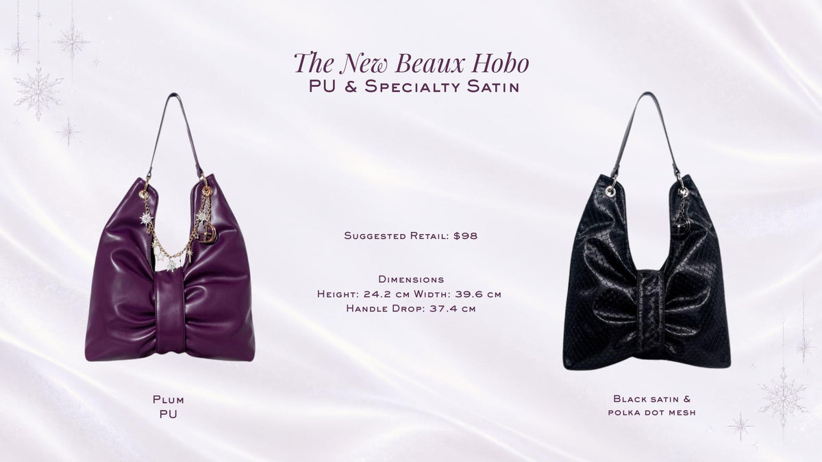 The New Beaux Hobo Plum and Black Satin