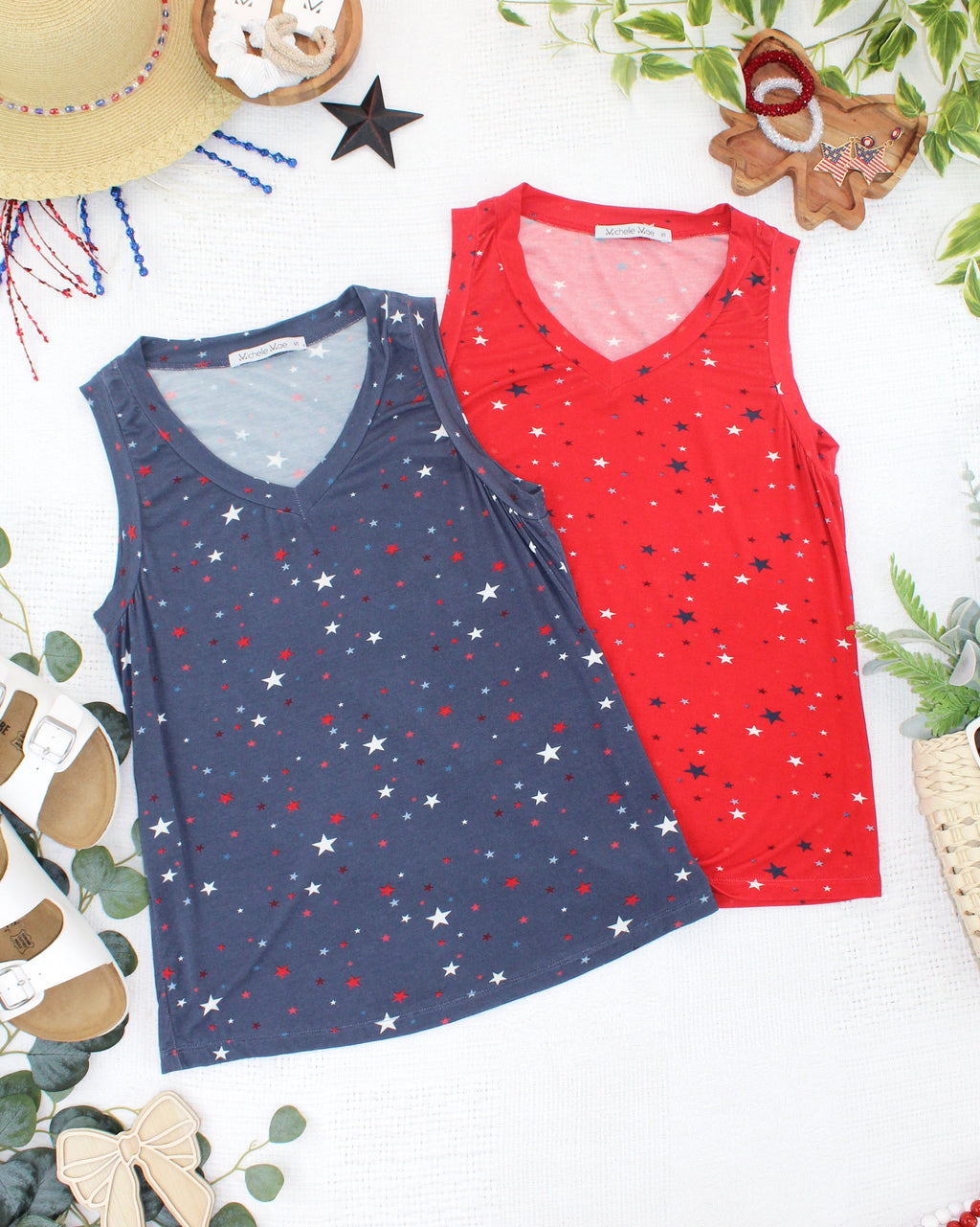 Noelle Tank - Navy Liberty Stars