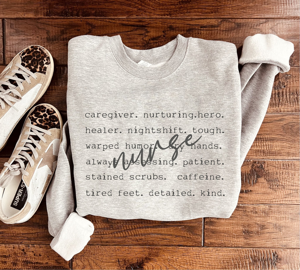 Nurse Words Sweatshirt in Three Colors