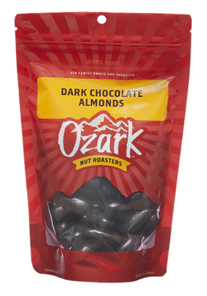 Ozark Nut Roasters Dark Chocolate Almonds pouch