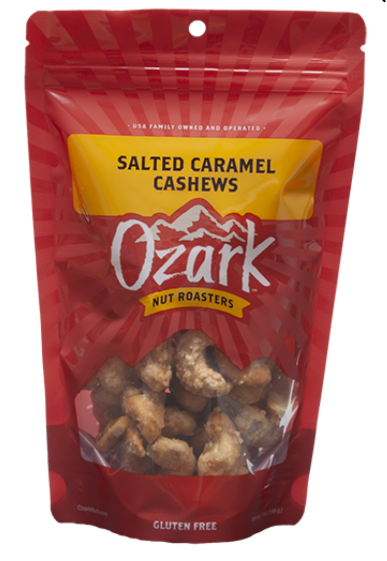 Ozark Nut Roasters Salted Caramel Cashews pouch