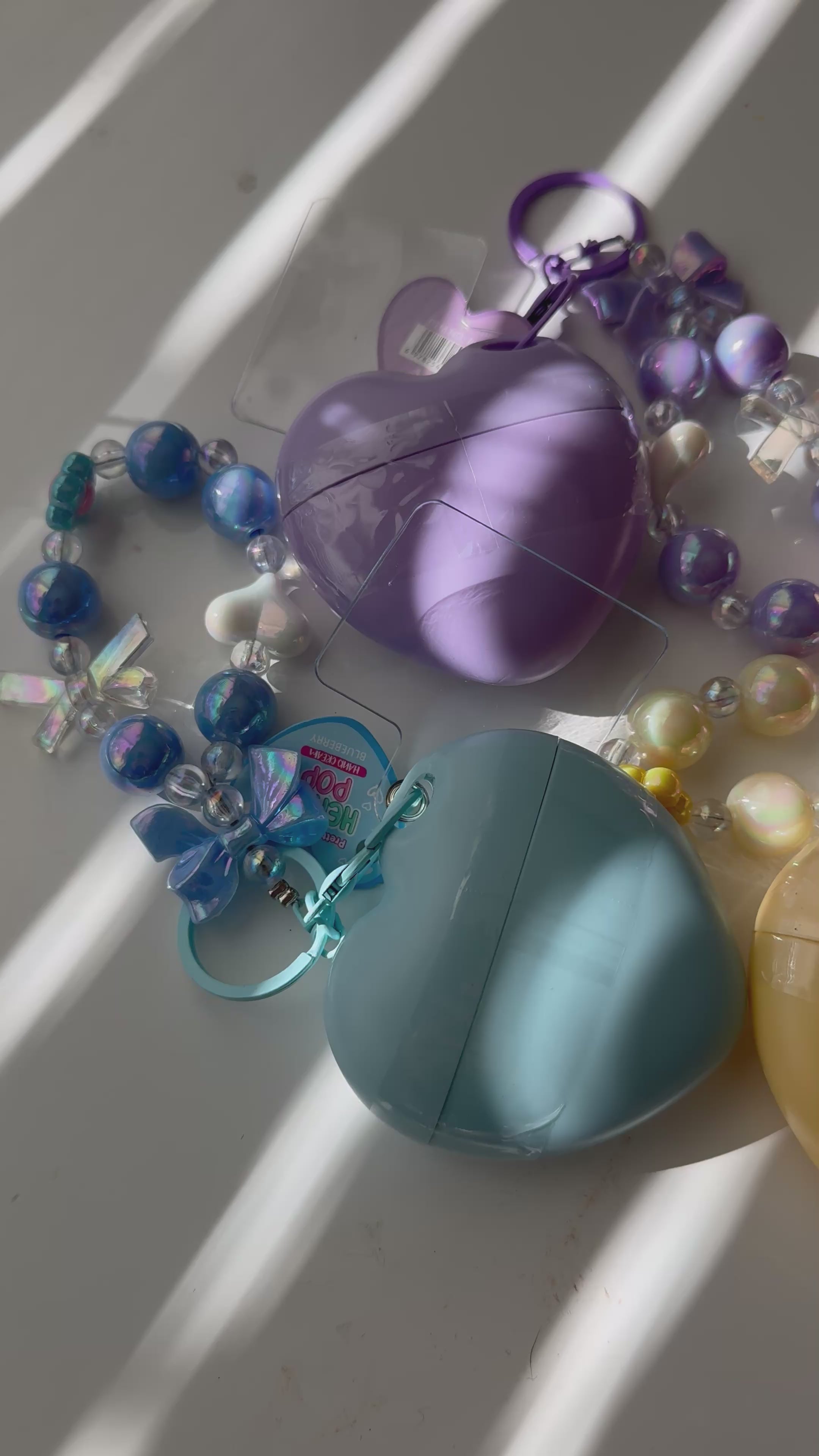 Heart Pop Hand Cream Keychain W/ Cell Phone Case Tether