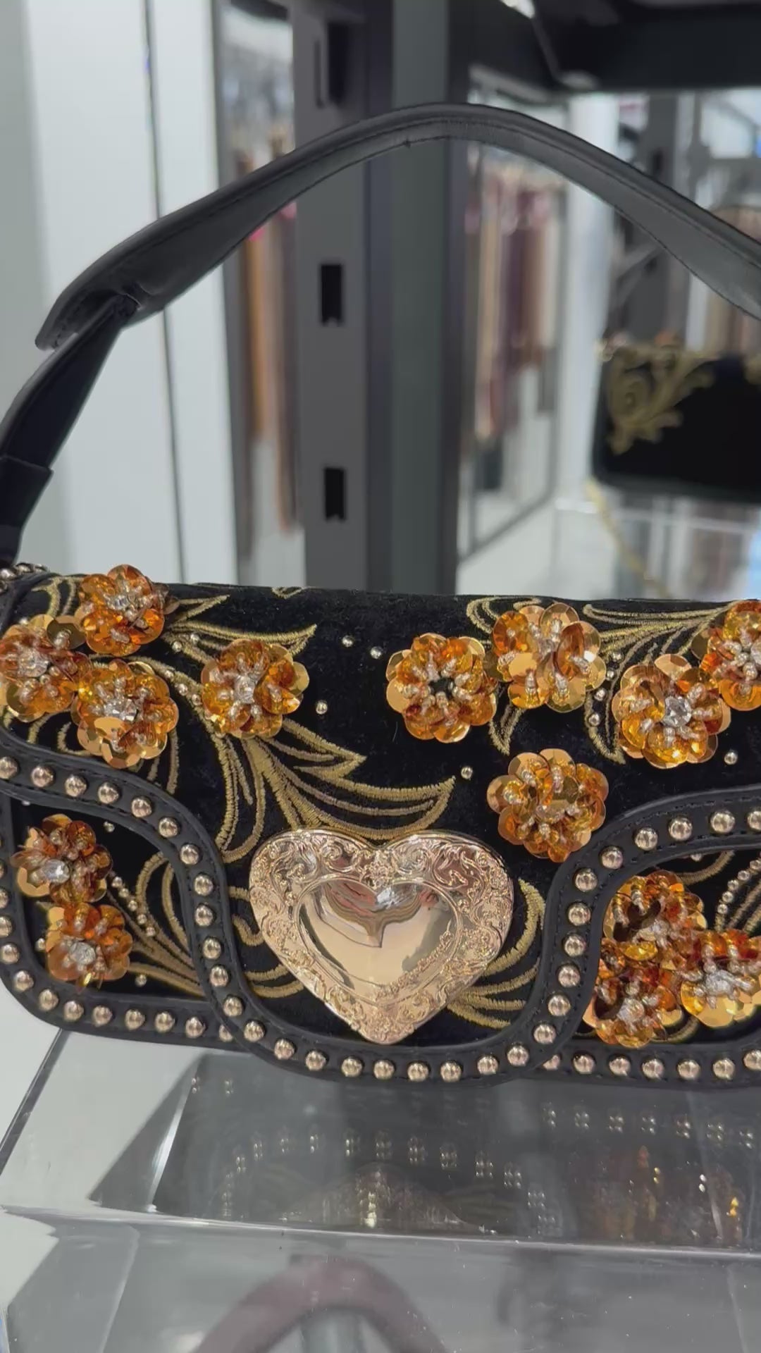 Moonlit Bouquet Shoulder Bag