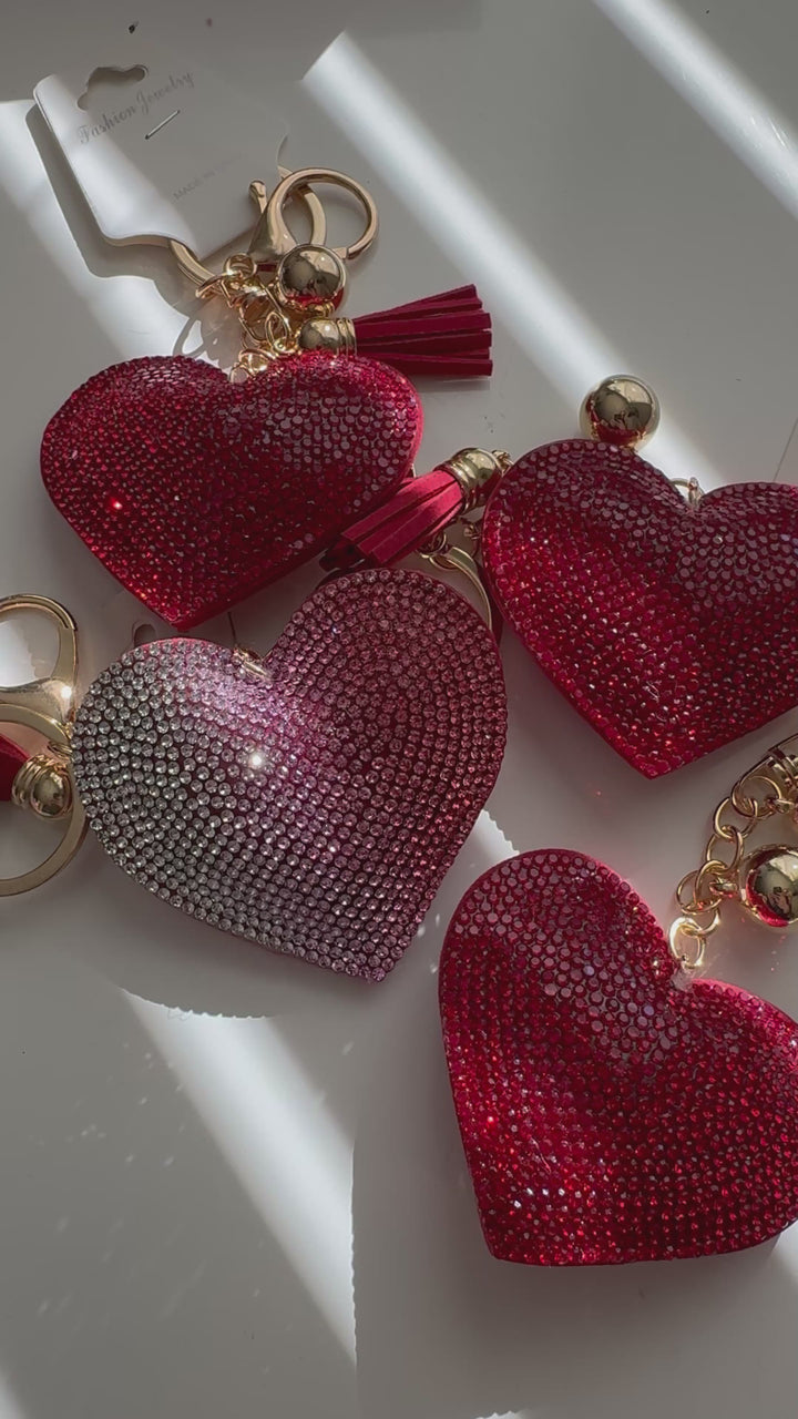 Bling Heart Keychains