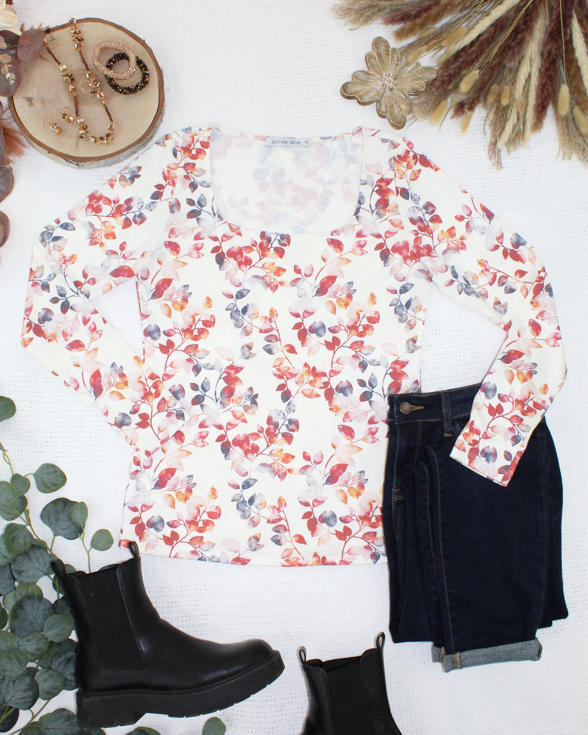 Alyssa Long Sleeve Top - Autumn Watercolor
