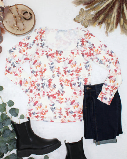 Alyssa Long Sleeve Top - Autumn Watercolor
