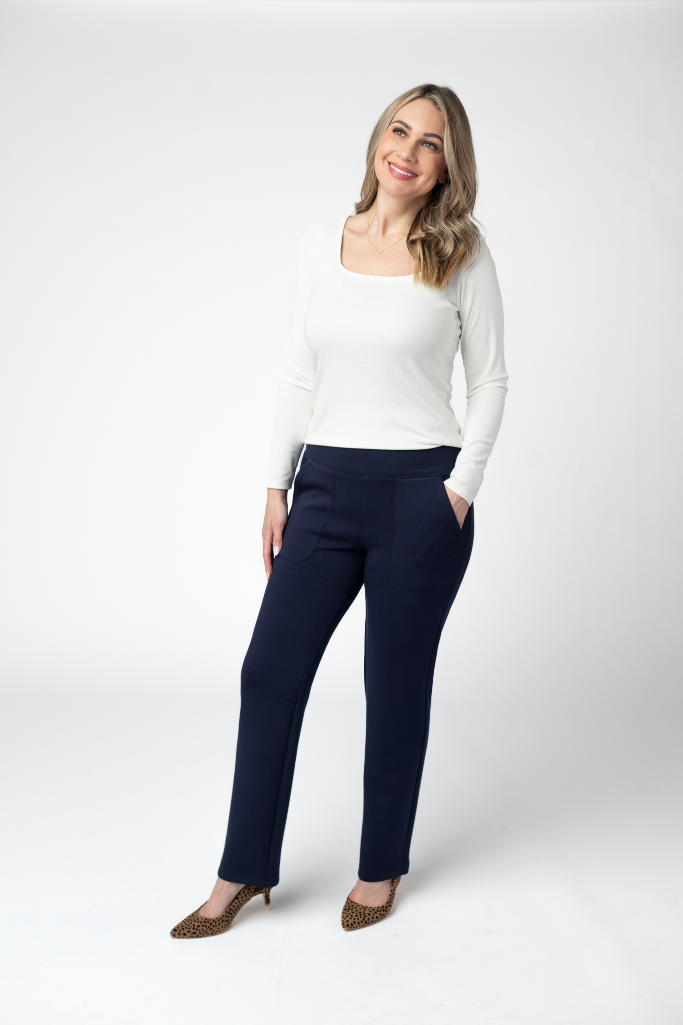 Luxe Ankle Bottoms- Navy