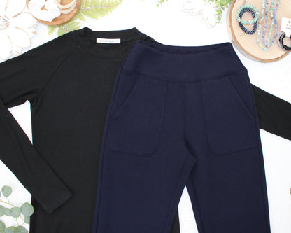 Luxe Ankle Bottoms- Navy