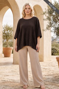 Drape Knit Poncho Top plus size