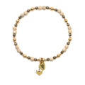 Riverstone & Gold Design Stretch Bracelet
